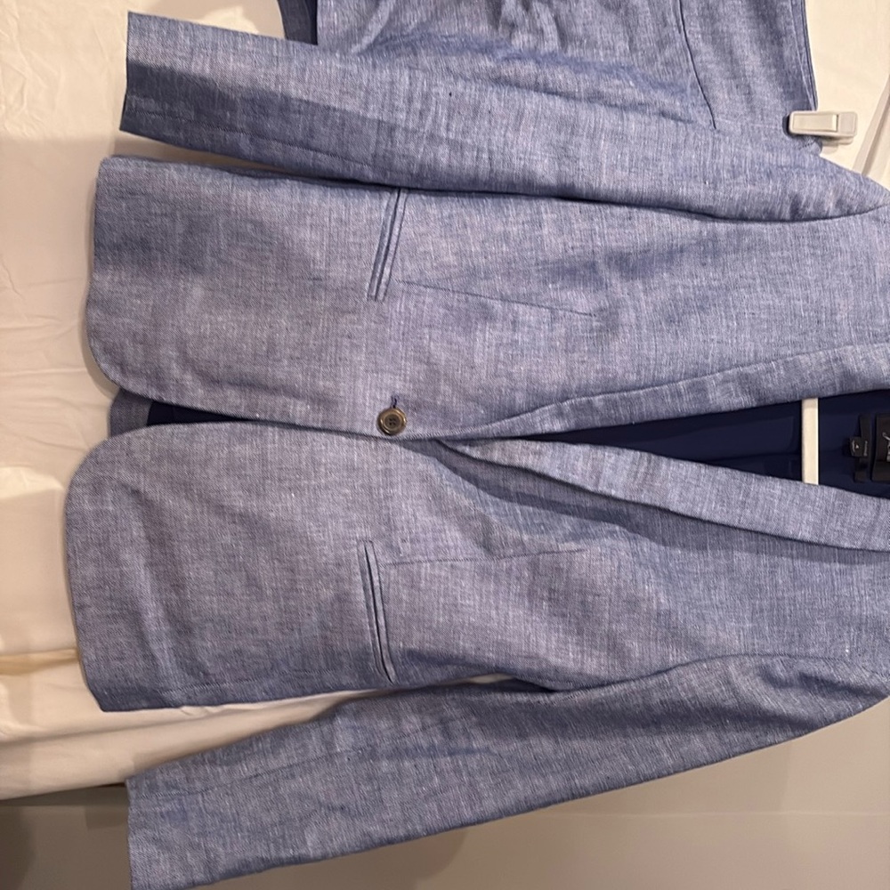 J. Crew Light Blue Linen-Blend Blazer